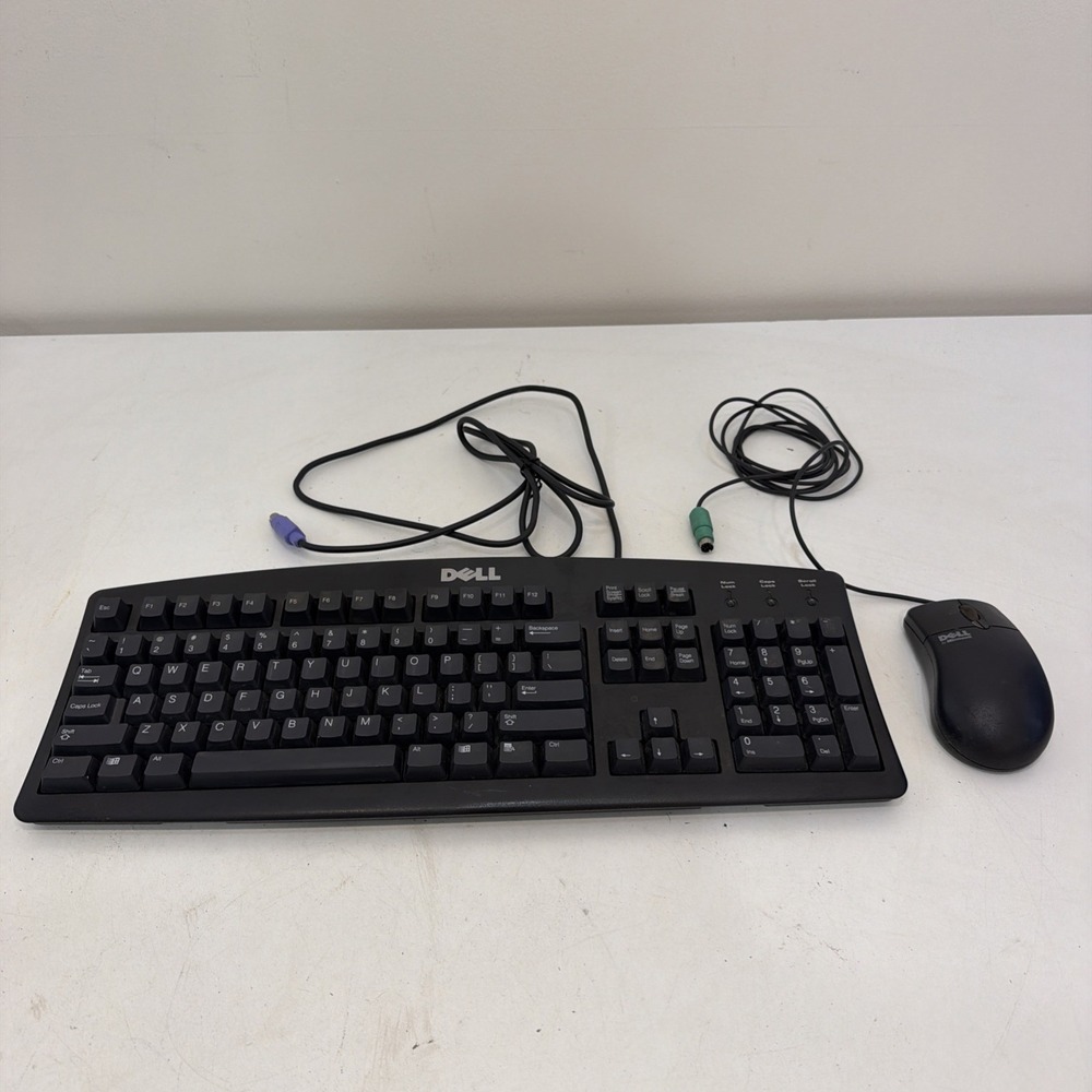 Dell Black PS/2 Wired Keyboard RT7D20 QWERTY W/ IntelliMouse 1.3A PS/2 Mouse